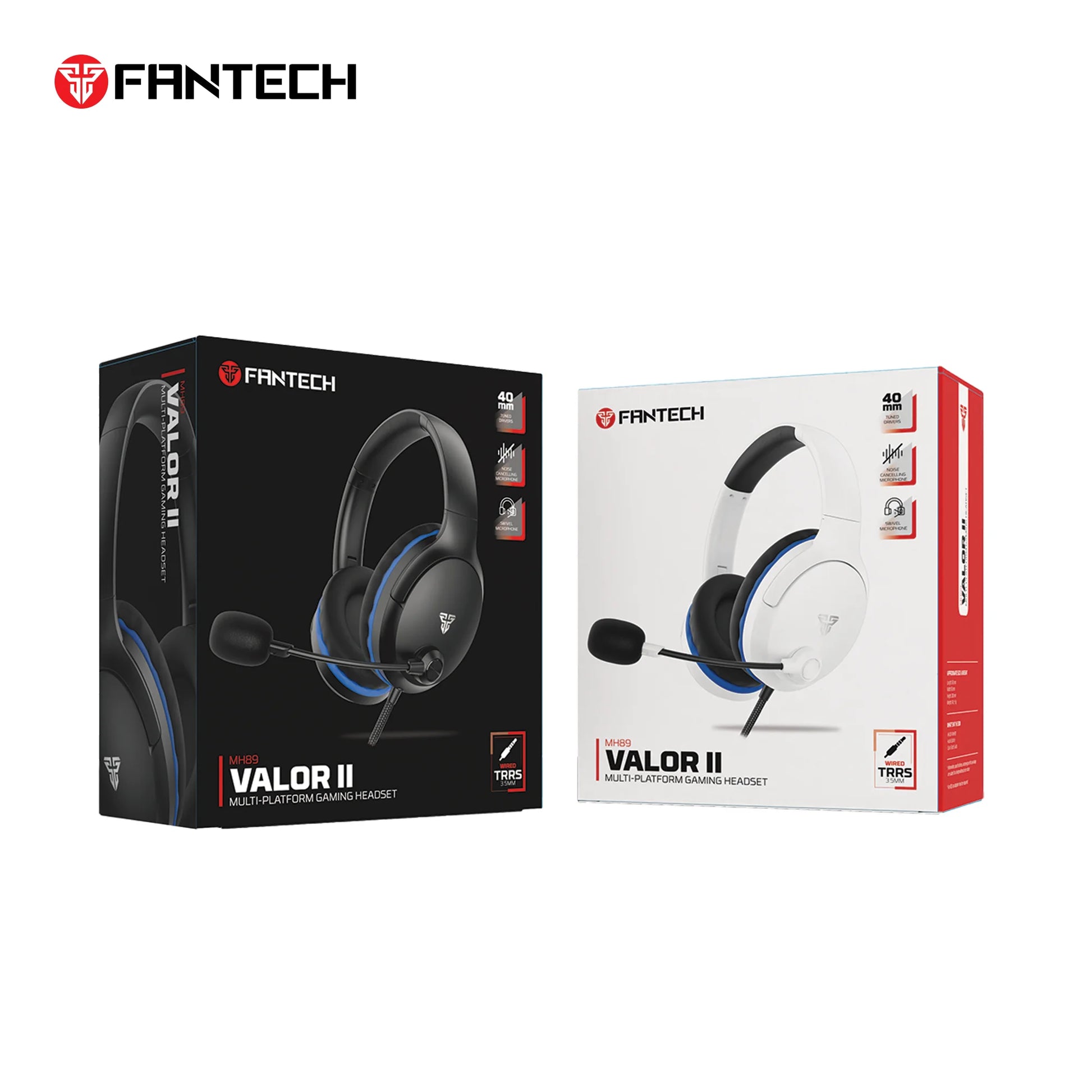 Fantech mh89 valor ii multi-platform gaming headset white - audio | headset 3.5