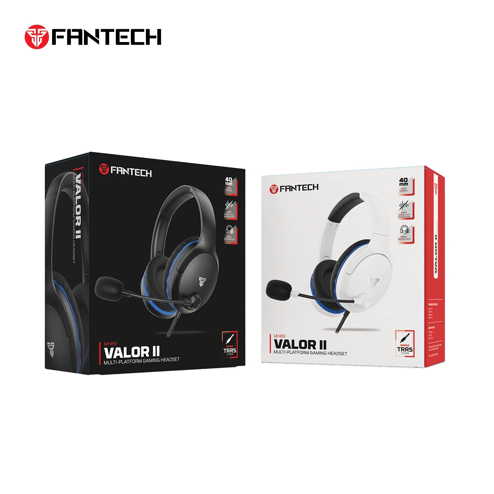 Fantech mh89 valor ii multi-platform gaming headset white - audio | headset 3.5