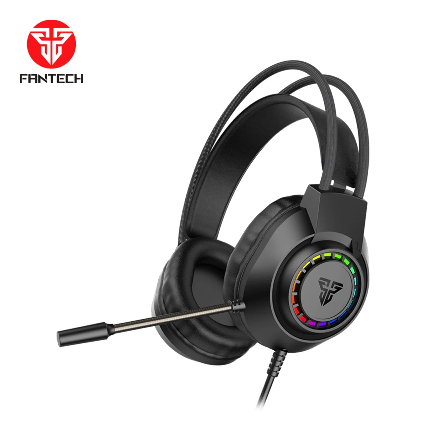 Fantech portal hq55 gaming headset with rgb and 3.5mm jack for ultimate gaming experience - audio | headset 3.5