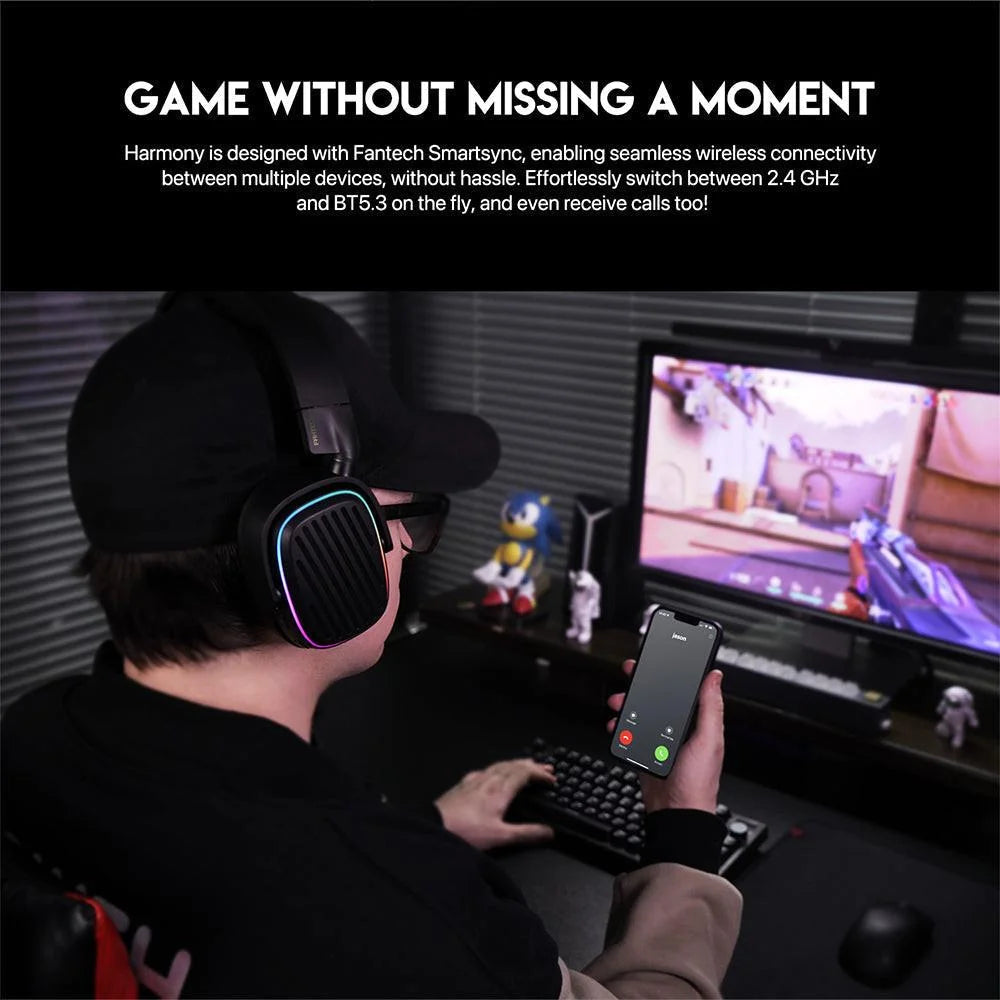 Fantech whg02 wireless headset harmony - premium sound and comfort