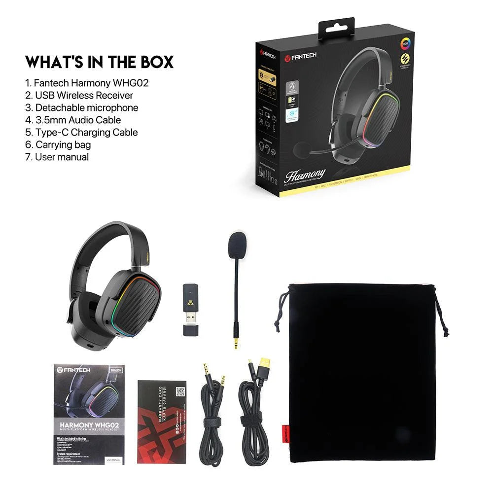 Fantech whg02 wireless headset harmony - premium sound and comfort