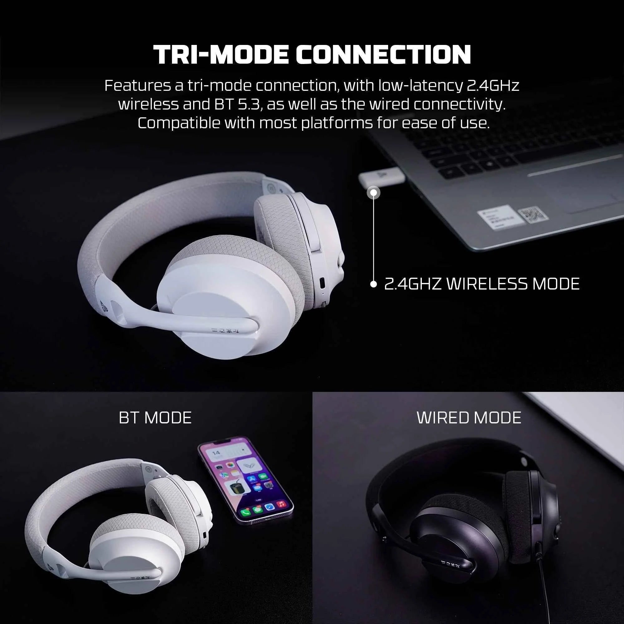 Fantech whg04 tamago ii gaming headset - multi-platform wireless gaming experience in white - audio | wireless headset
