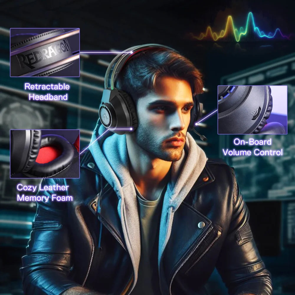 Redragon h231 scream gaming headset for immersive gaming experience - audio | headset 3.5