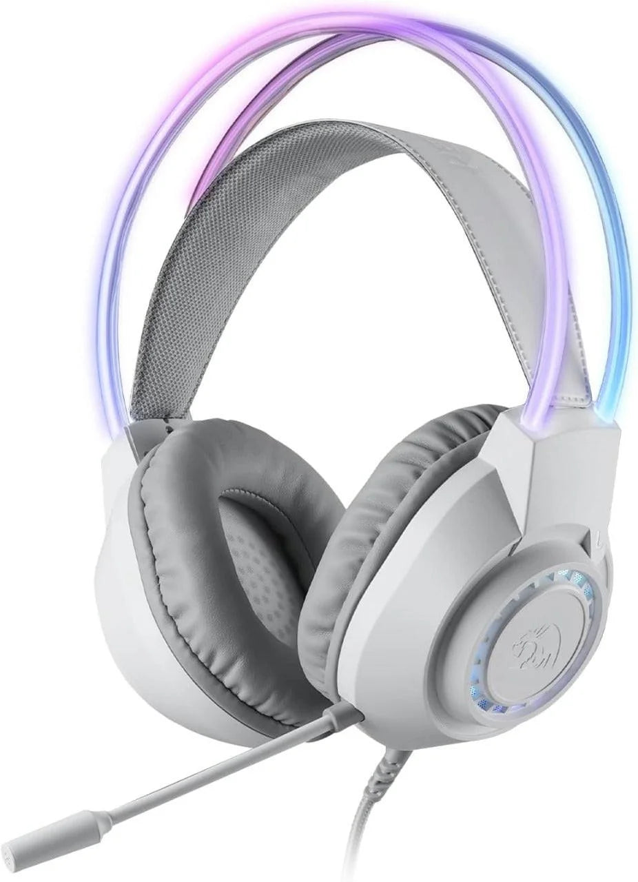 Redragon h231 scream gaming headset - wired white headphones for high-performance audio and comfort