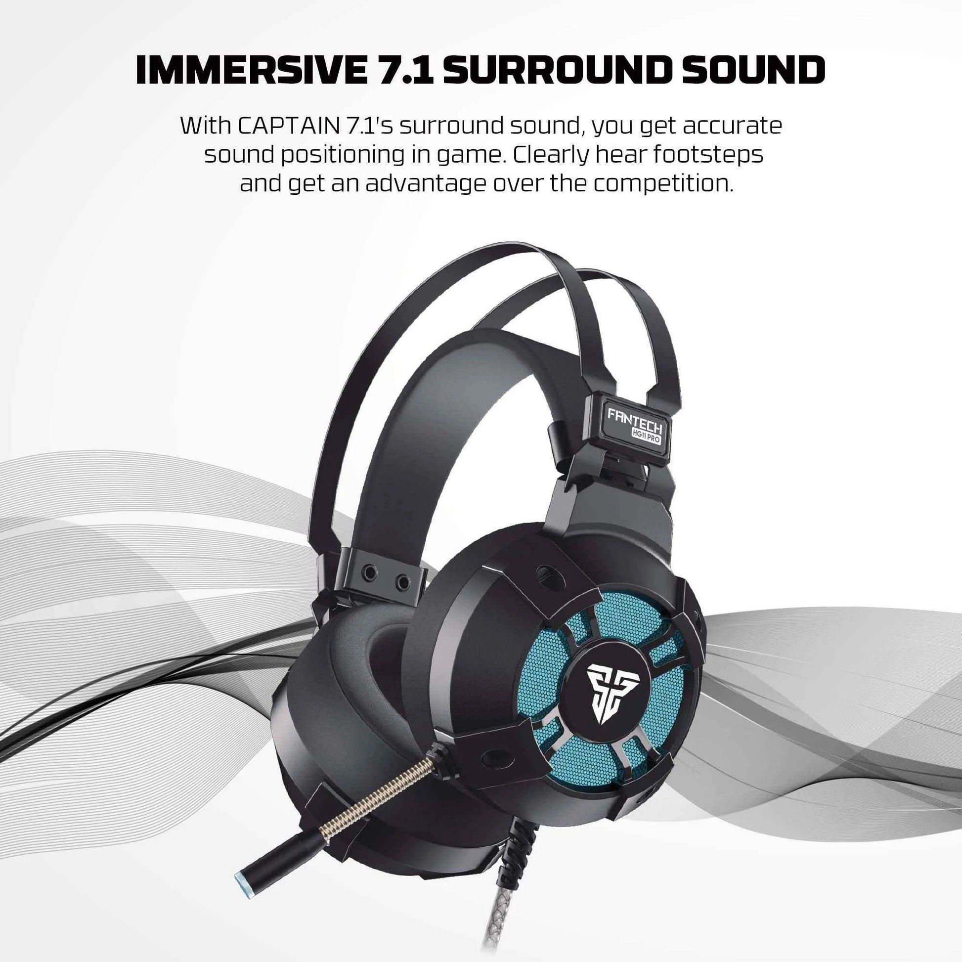 Fantech hg11 pro gaming headset - vibration space edition 7.1 surround sound - audio | headset 7.1