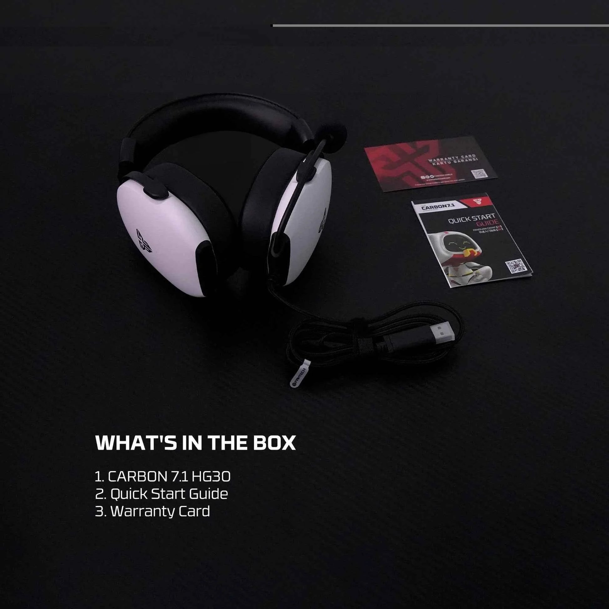 Fantech hg30 gaming headset - white 7.1 surround sound for immersive audio experience - audio | headset 7.1