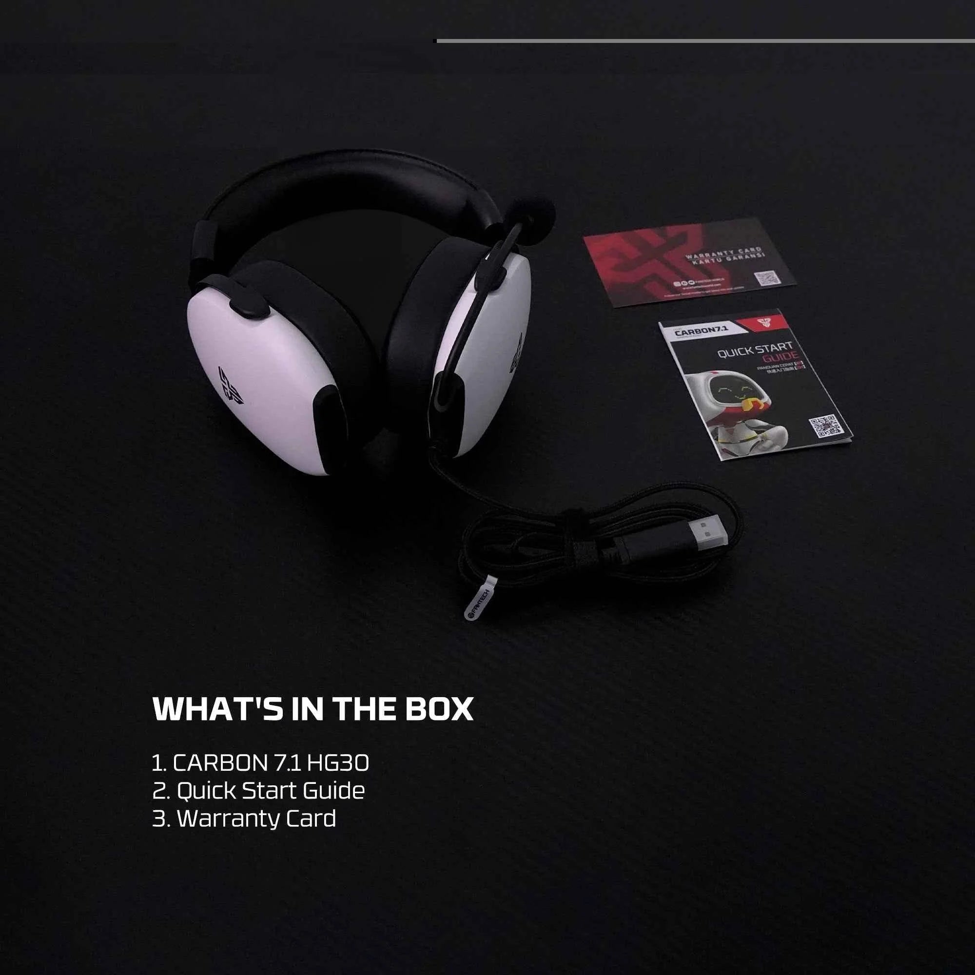 Fantech hg30 gaming headset - white 7.1 surround sound for immersive audio experience - audio | headset 7.1