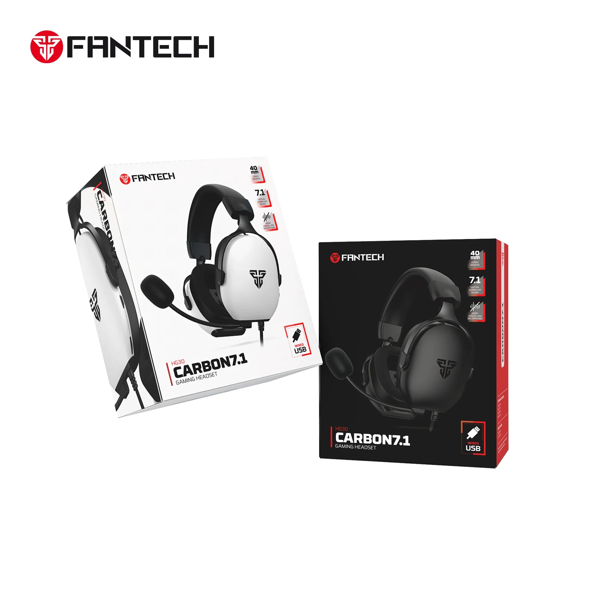Fantech hg30 gaming headset - white 7.1 surround sound for immersive audio experience - audio | headset 7.1