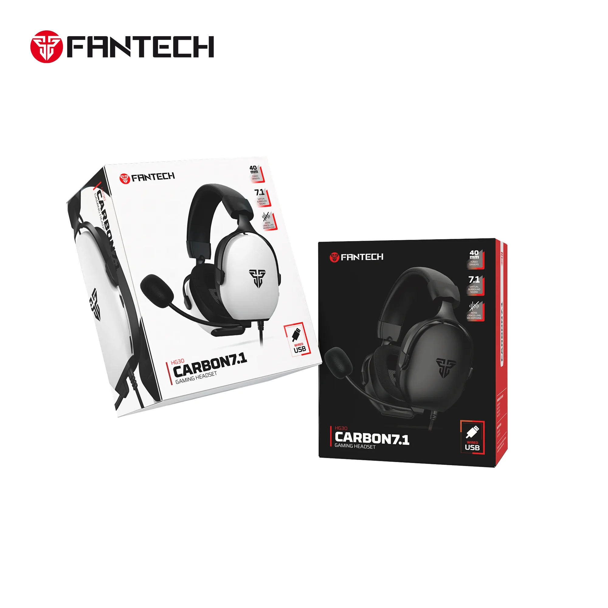 Fantech hg30 gaming headset - white 7.1 surround sound for immersive audio experience - audio | headset 7.1