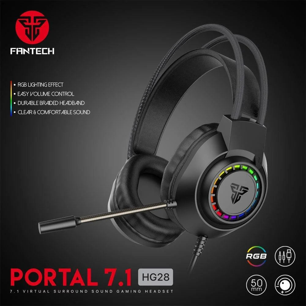 Fantech 7.1 gaming headset portal hg28 virtual surround sound - audio | headset 7.1