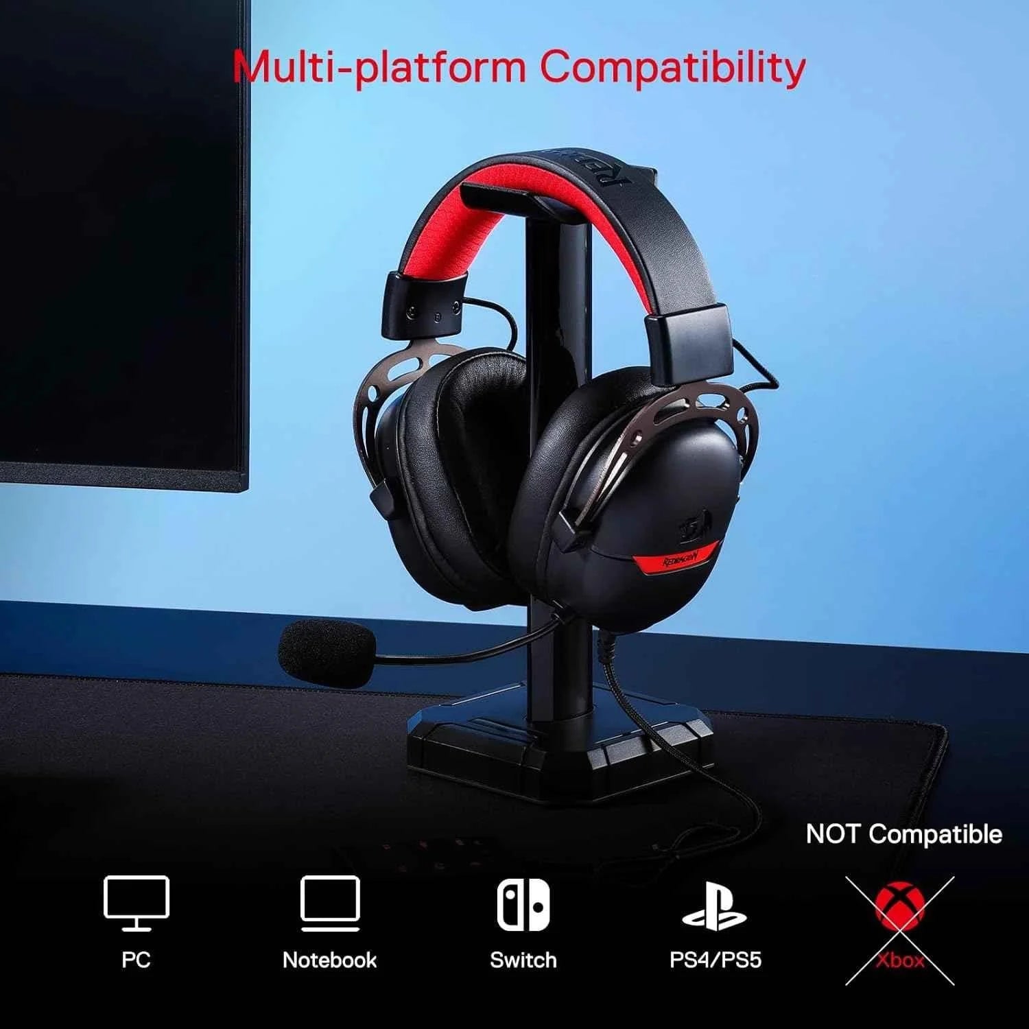 Redragon h376 aurora gaming headset - wired over-ear with 7.1 surround sound - audio | headset 7.1