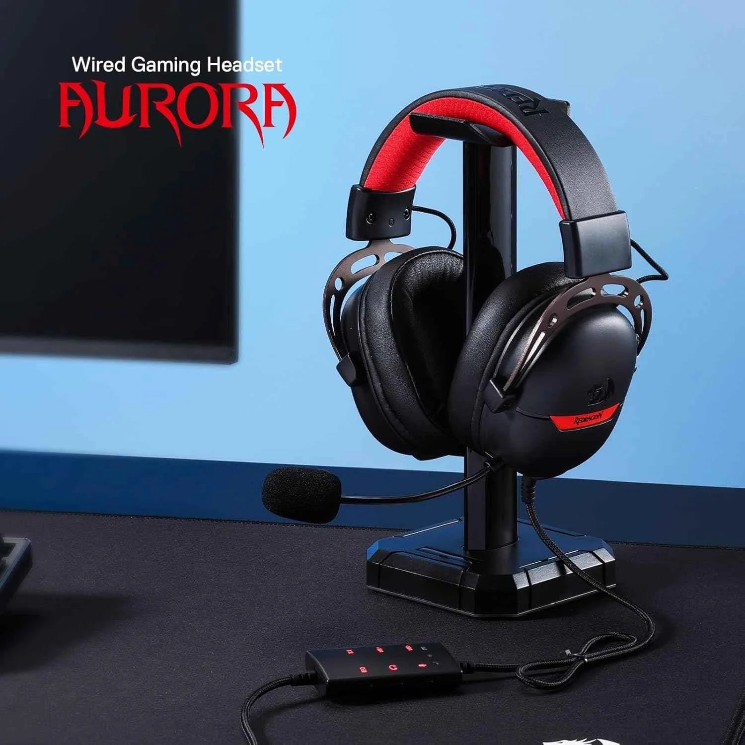 Redragon h376 aurora gaming headset - wired over-ear with 7.1 surround sound - audio | headset 7.1