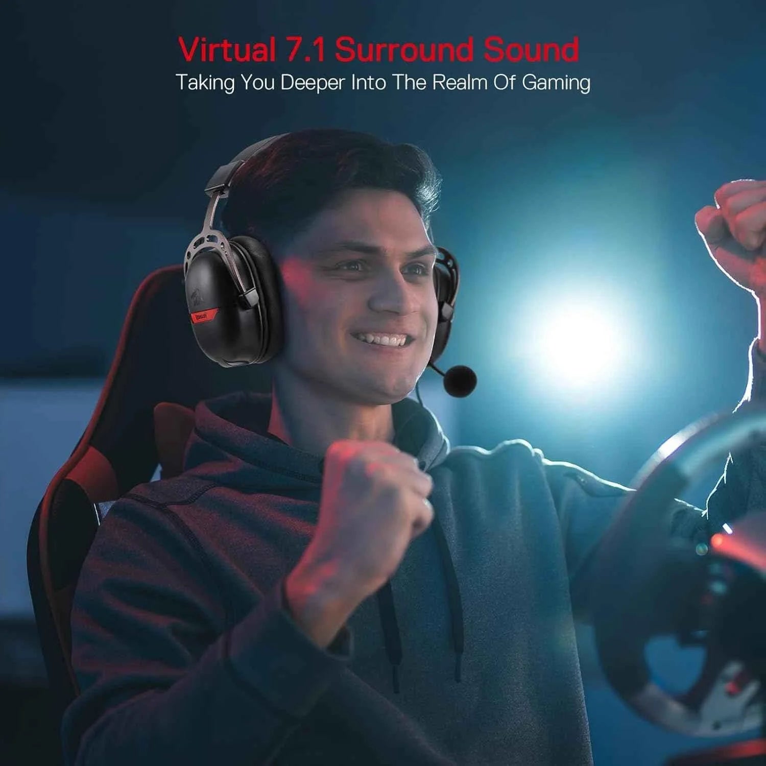 Redragon h376 aurora gaming headset - wired over-ear with 7.1 surround sound - audio | headset 7.1