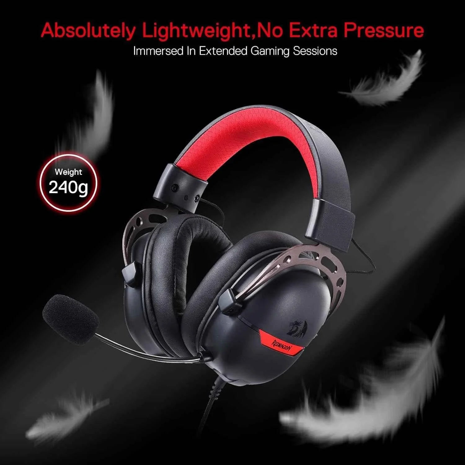 Redragon h376 aurora gaming headset - wired over-ear with 7.1 surround sound - audio | headset 7.1