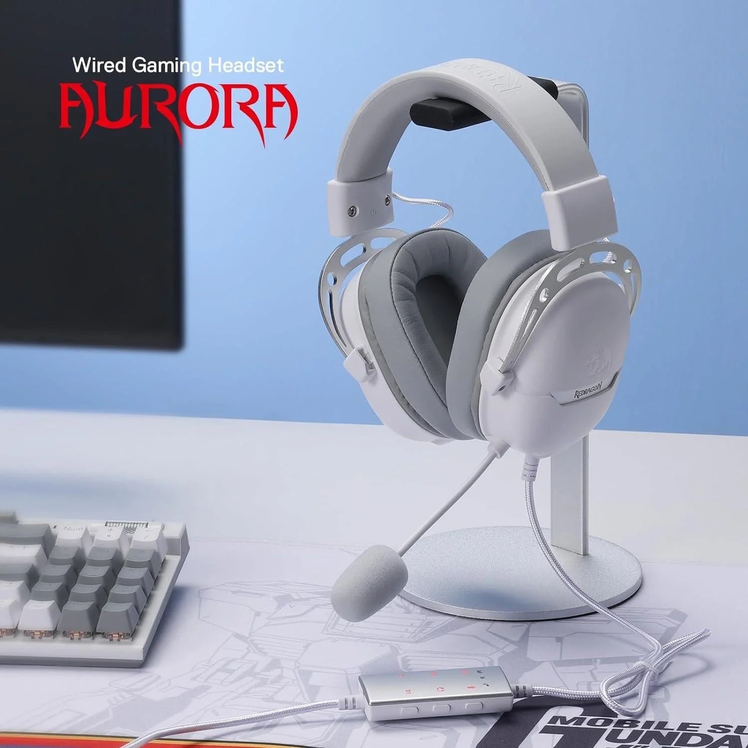 Redragon h376 aurora gaming headset - wired 7.1 surround sound performance