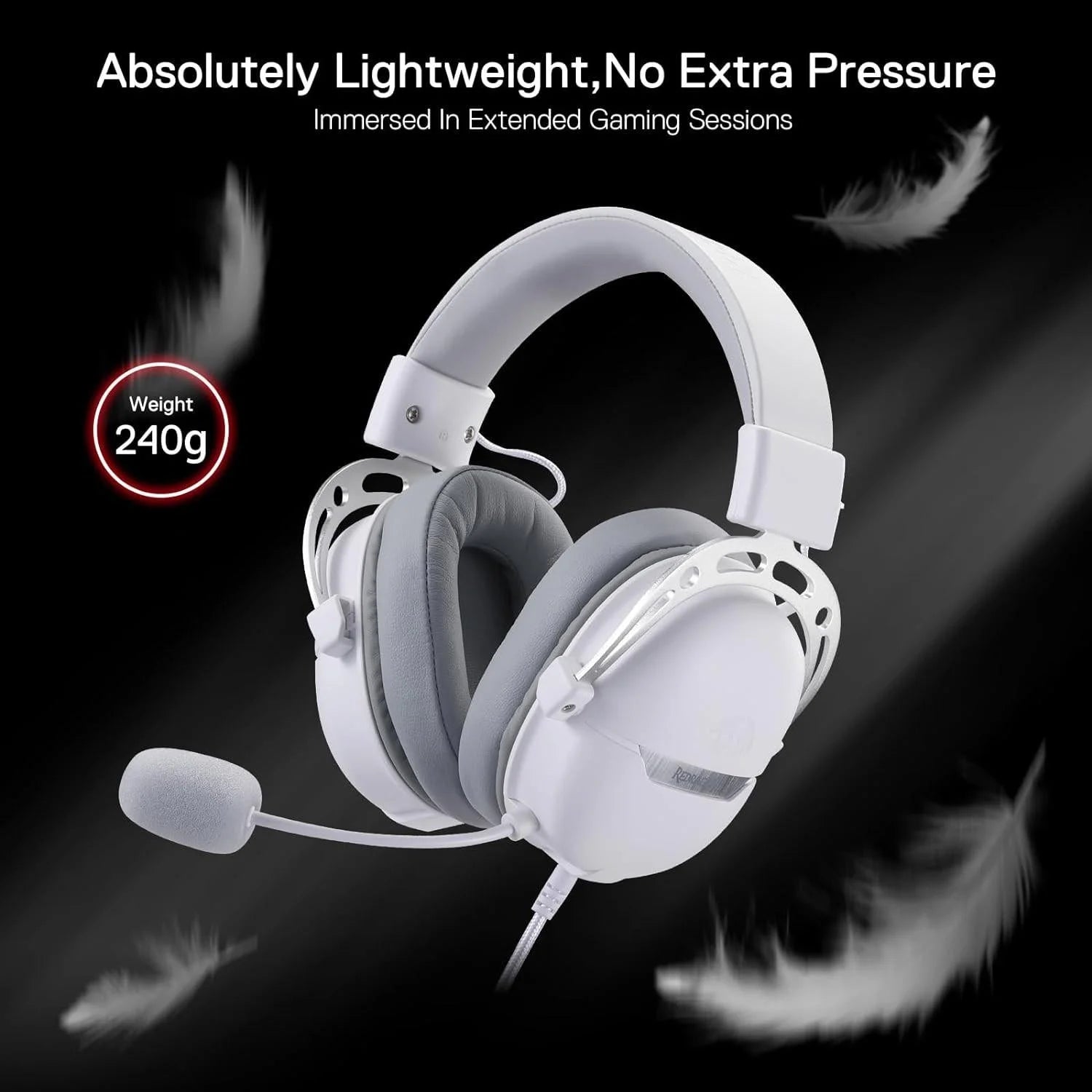 Redragon h376 aurora gaming headset - wired 7.1 surround sound performance