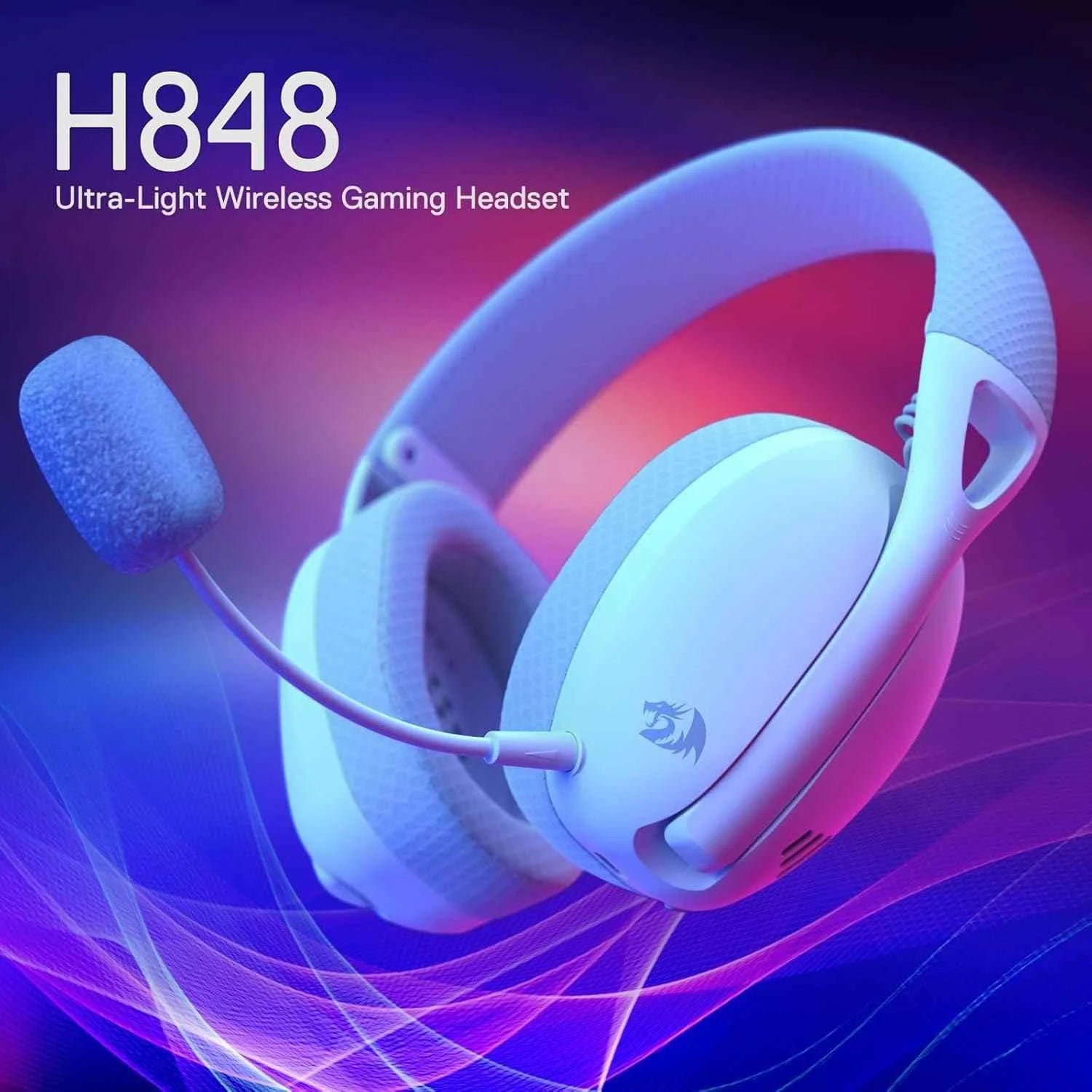 Redragon h848 wireless gaming headset - lightweight design with 7.1 surround sound - audio | wireless headset