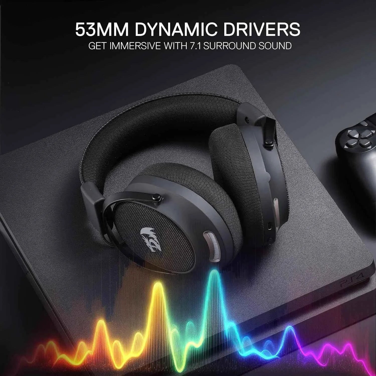 Redragon h858 wireless gaming headset with 7.1 surround sound - 3-mode wireless connectivity - audio | wireless headset