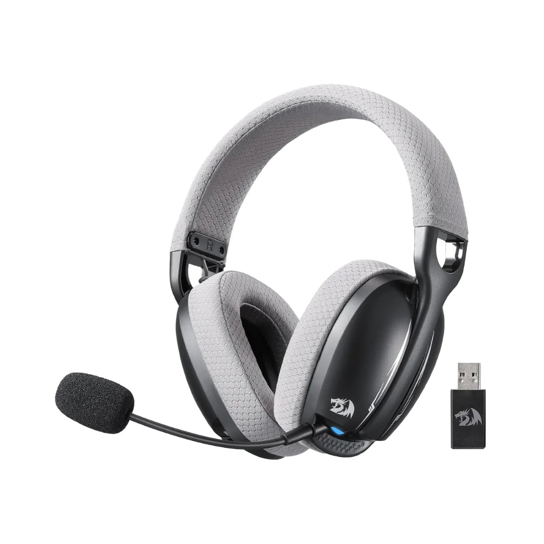 Redragon h878 gaming headset - lightweight wireless 3-mode with blue lighting & 7.1 surround sound - audio | wireless