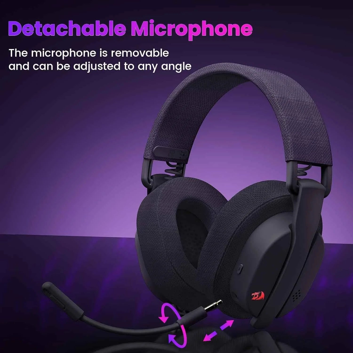 Redragon h888 wireless gaming headset with 7.1 surround sound tri-mode gaming - audio | wireless headset