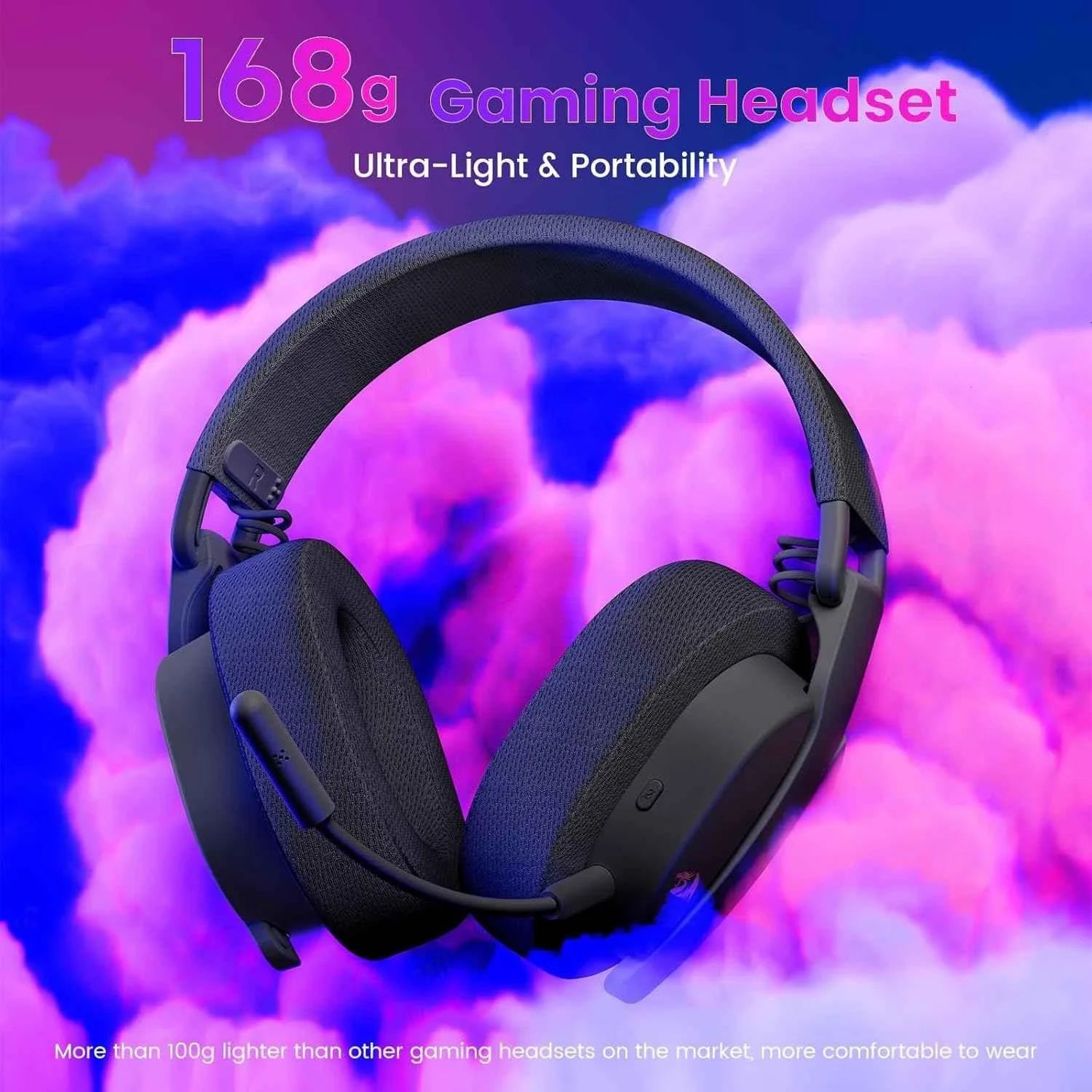 Redragon h888 wireless gaming headset with 7.1 surround sound tri-mode gaming - audio | wireless headset