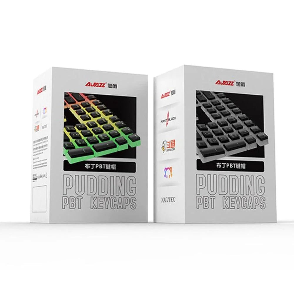 Ajazz frosted double layer pbt pudding keycaps 108 keys for mechanical keyboard - white - keyboards