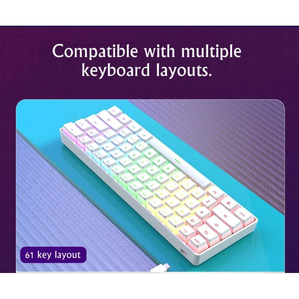 Ajazz frosted double layer pbt pudding keycaps 108 keys for mechanical keyboard - white - keyboards