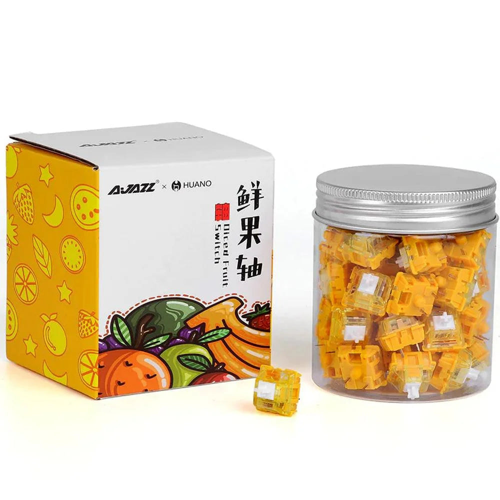 Ajazz x huano diced fruit mechanical keyboard switch tactile 45 + 1 pieces for keyboard diy - banana - keyboards