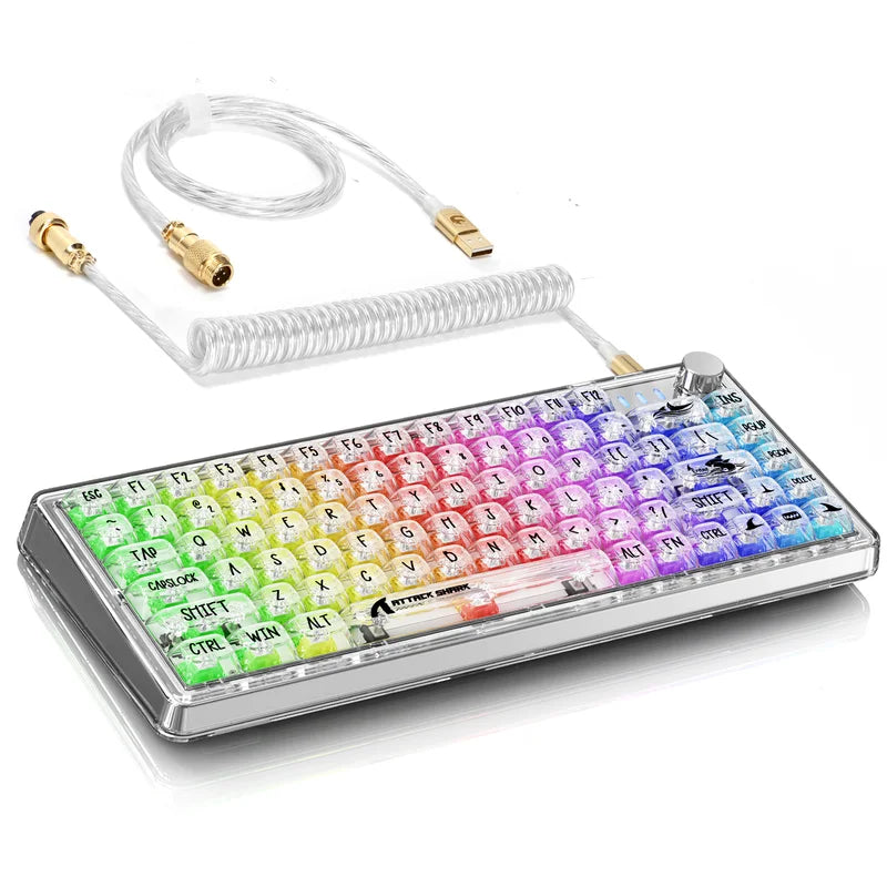 Attack shark k75 rgb transparent mechanical keyboard - keyboards