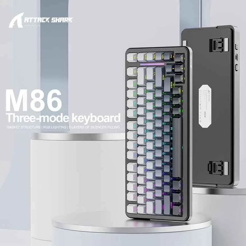 Attack shark m86 tri-mode gasket mechanical keyboard - keyboards