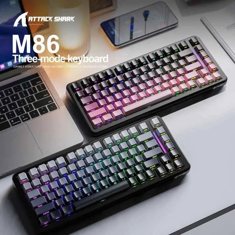 Attack shark m86 tri-mode gasket mechanical keyboard - keyboards