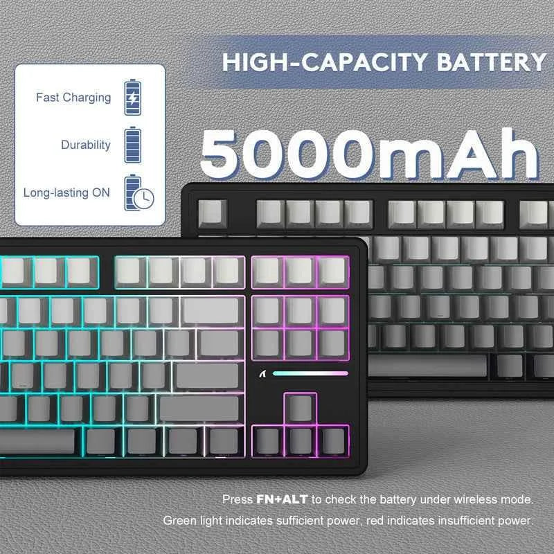 Attack shark m87pro wireless mechanical keyboard with side printed pbt keycaps - keyboards