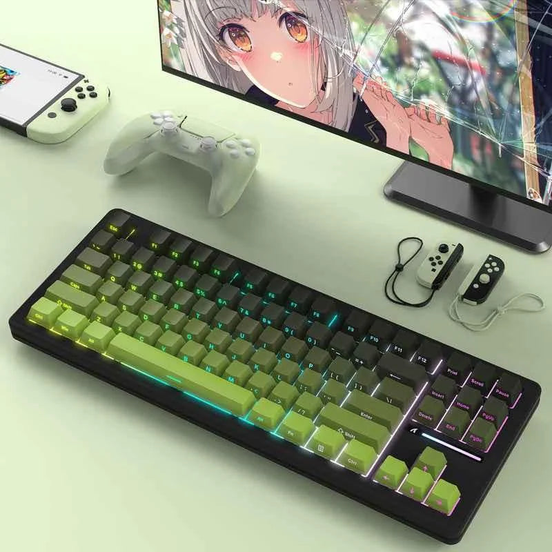 Attack shark m87pro wireless mechanical keyboard with side printed pbt keycaps - keyboards