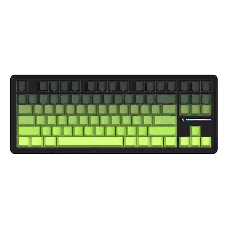 Attack shark m87pro wireless mechanical keyboard with side printed pbt keycaps - gradient green - keyboards