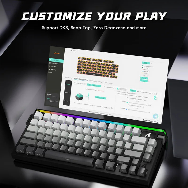 Attack shark r85 he rapid trigger keyboard magnetic switch with custom lightbox - keyboards