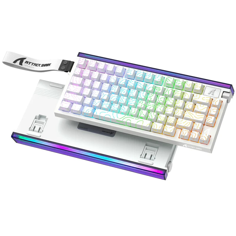 Attack shark r85 he rapid trigger keyboard magnetic switch with custom lightbox - white contours - keyboards