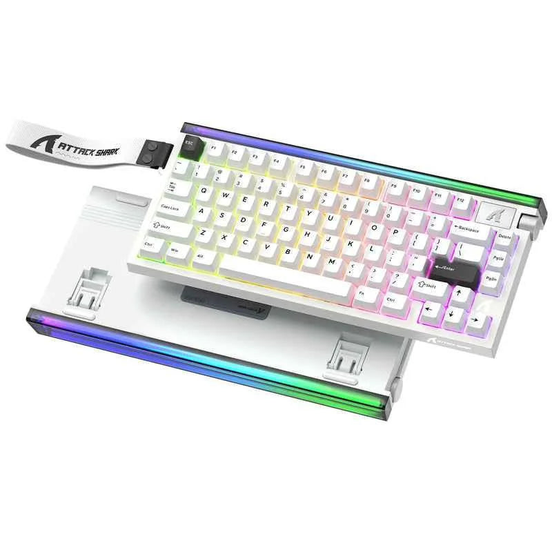 Attack shark r85 he rapid trigger keyboard magnetic switch with custom lightbox - white - keyboards
