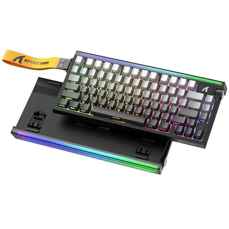 Attack shark r85 he rapid trigger keyboard magnetic switch with custom lightbox - grey gradient - keyboards