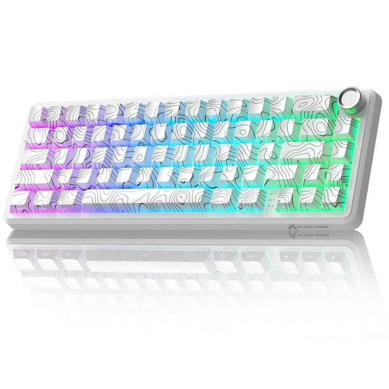 Attack shark x65pro he wireless rapid trigger keyboard magnetic switch - white contours - keyboards