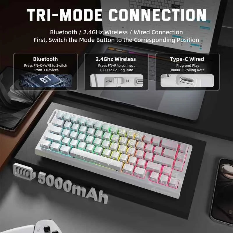 Attack shark x68pro he wireless rapid trigger keyboard magnetic switch - keyboards