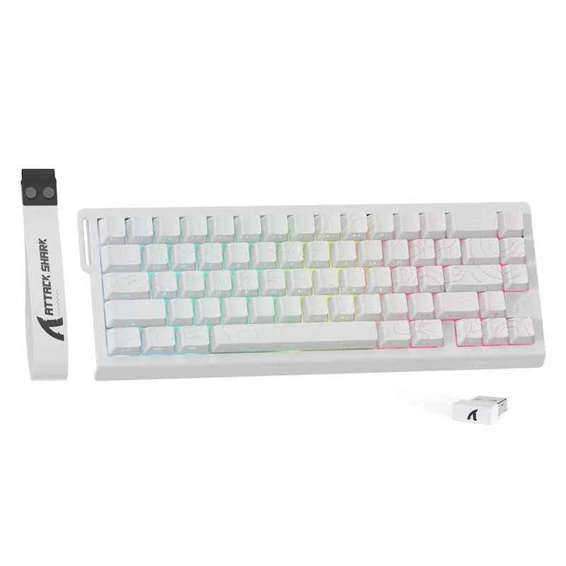 Attack shark x68pro he wireless rapid trigger keyboard magnetic switch - white contours - keyboards