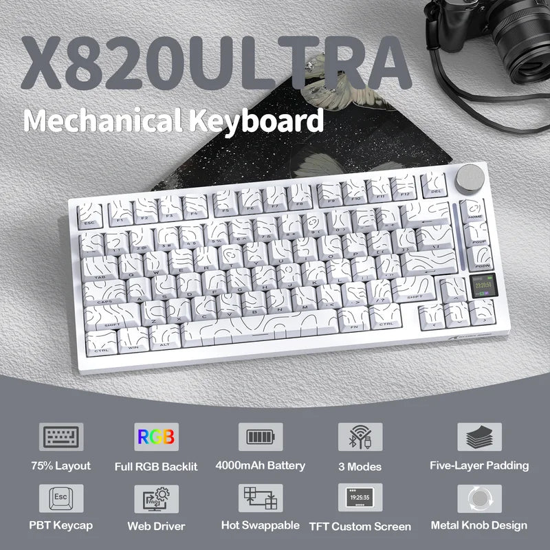 Attack shark x820ultra tri-mode gasket mechanical keyboard - keyboards