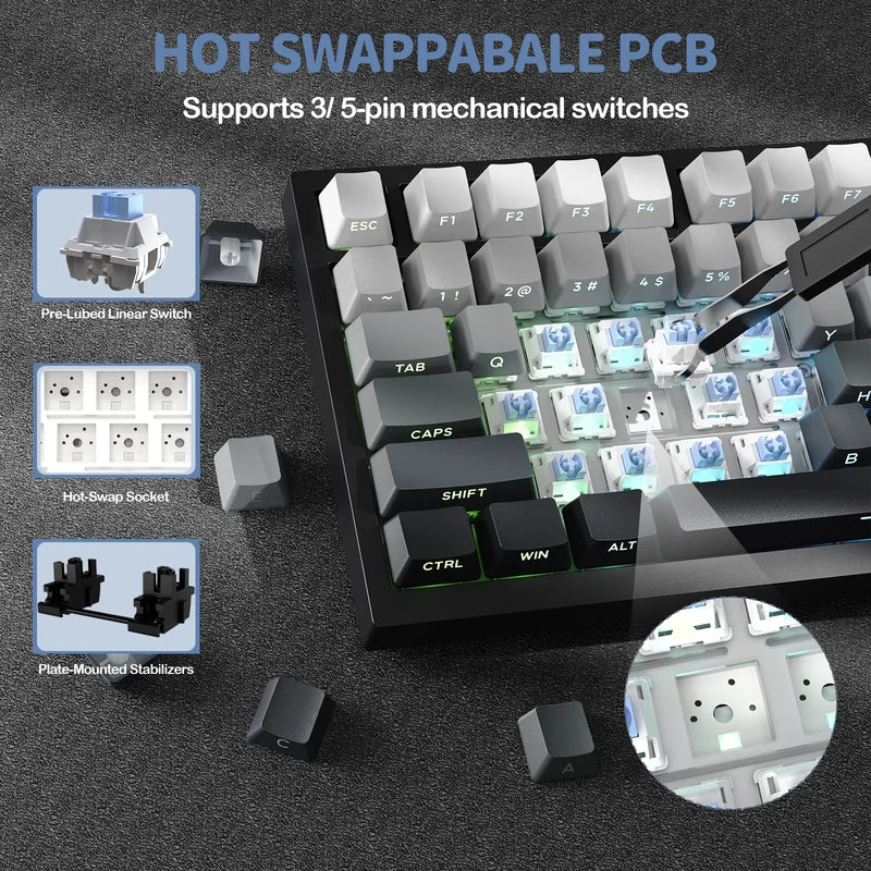 Attack shark x820ultra tri-mode gasket mechanical keyboard - keyboards