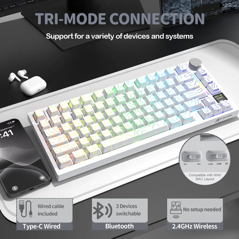 Attack shark x820ultra tri-mode gasket mechanical keyboard - keyboards