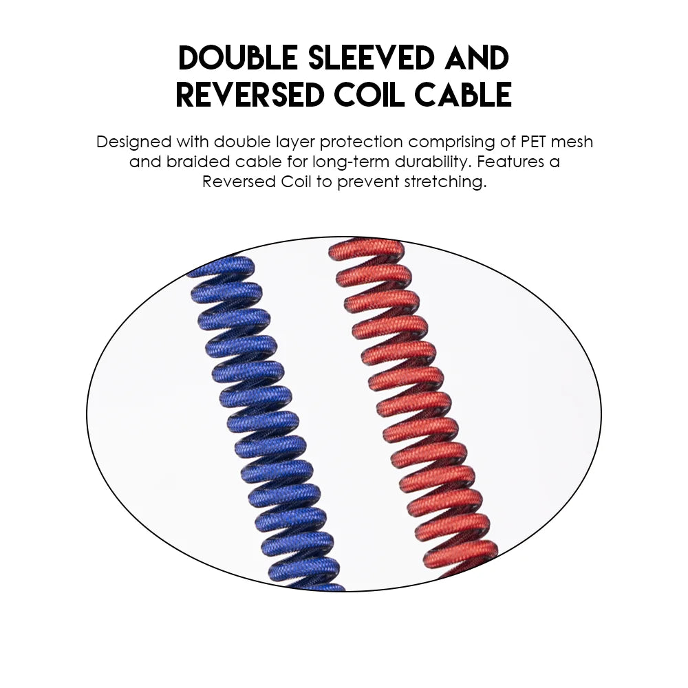 Fantech ac701 coiled cable for enhanced connectivity - keyboard