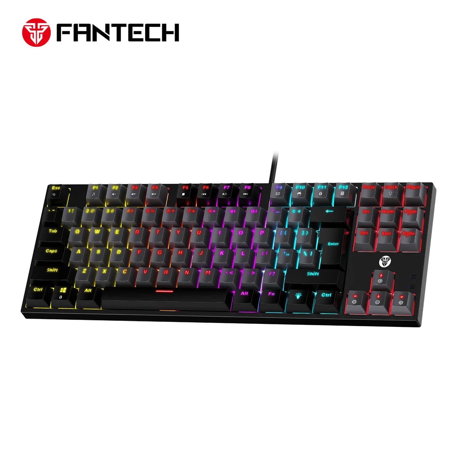 Fantech atom mk876v2 keyboard - tkl double injection keycaps mechanical gaming keyboard