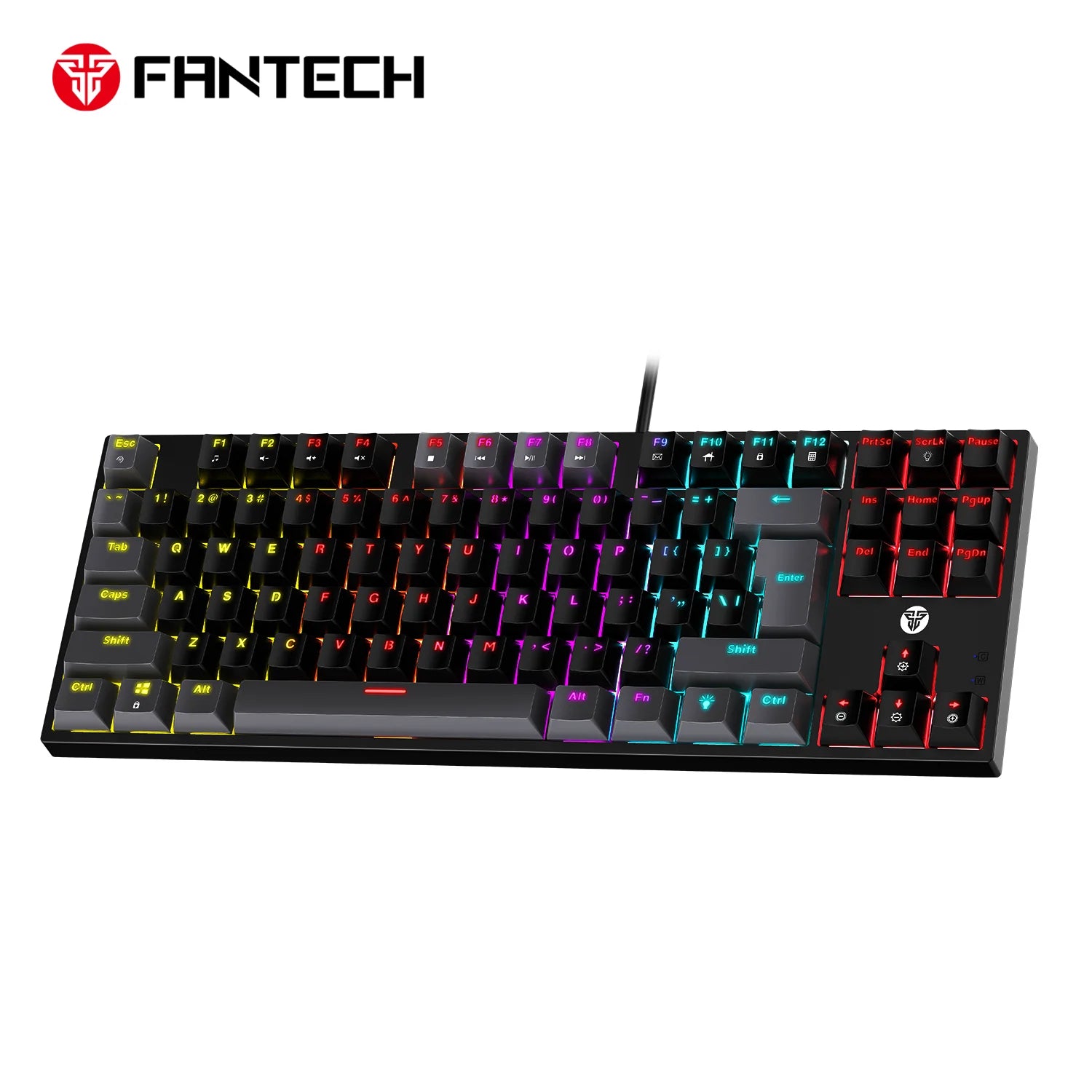 Fantech atom mk876v2 keyboard - tkl double injection keycaps mechanical gaming keyboard