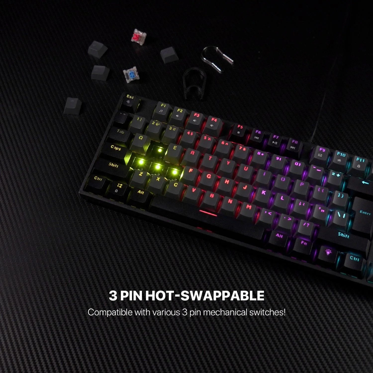 Fantech atom tkl mk886v2 keycaps mechanical keyboard for ultimate gaming experience