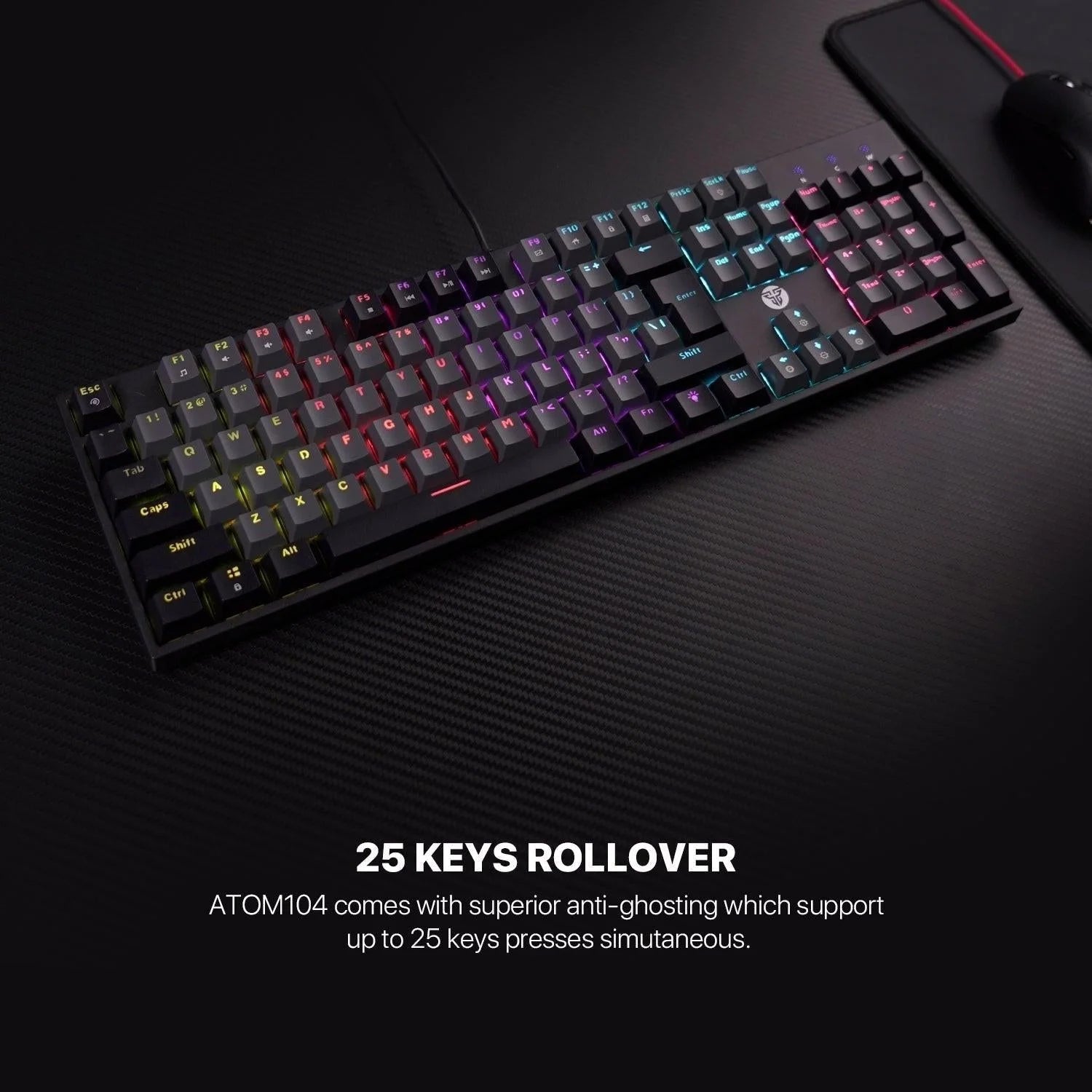 Fantech atom tkl mk886v2 keycaps mechanical keyboard for ultimate gaming experience