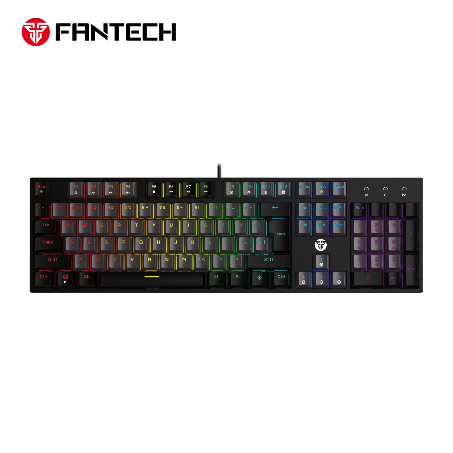 Fantech atom tkl mk886v2 keycaps mechanical keyboard for ultimate gaming experience - gray / red